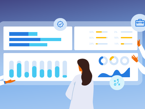 Healthcare professionals analyzing medical data and trends on interactive dashboards — representing insights for physicians, healthcare providers, and market trends.