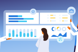 Healthcare professionals analyzing medical data and trends on interactive dashboards — representing insights for physicians, healthcare providers, and market trends.