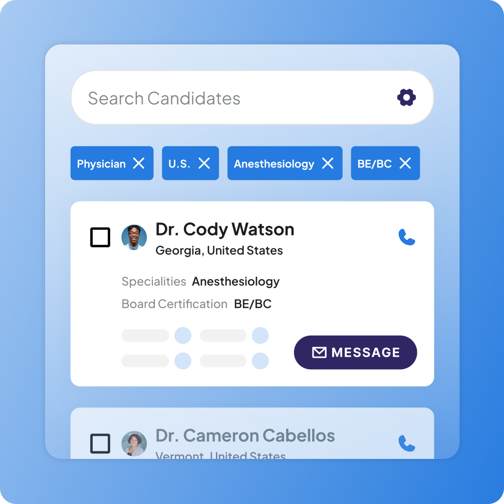 Screenshot candidate dashboard statistics
